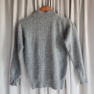 Richards & Jones Lambs Wool Angora Nylon Mock Neck Sweater Womens M Gray